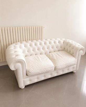 Divano Chesterfield 2 Posti in Vera Pelle