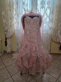 vestito abito sirena rosa cipria marca Musani 