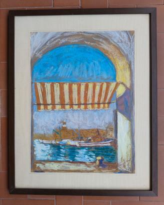 Quadro a pastello con cornice