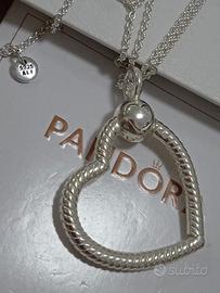 Pendente a cuore Pandora e collana 399384C00