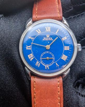 Orologio Vintage Stile Rolex Marconi Quadrante Blu