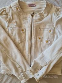 giubbetto jeans bianco Monnalisa 6-8 anni