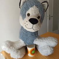 Peluche grande cane lupo husky