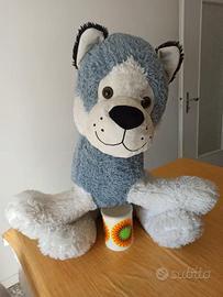 Peluche grande cane lupo husky
