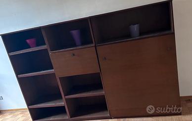 mobile con letto singolo e scrivania a scomparsa l