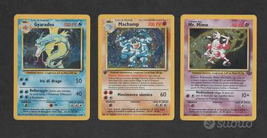Mr. Mime + Machamp + Gyarados Holo ITA - Base Set