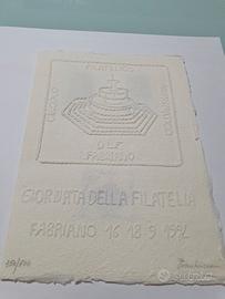 Timbro annullo  francobolli su filigrana.