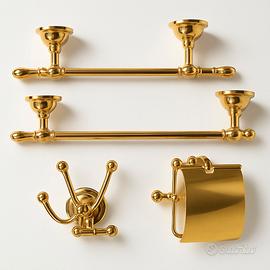 Set accessori bagno dorati stile classico