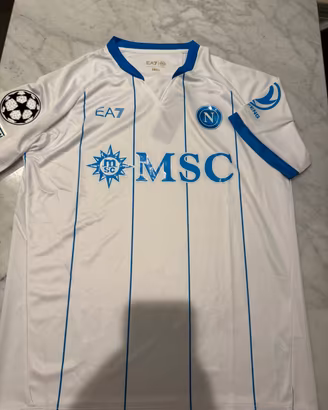 Maglia Napoli EA7 Away Bianca Champions League