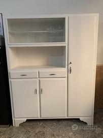Credenza Cucina Vintage Bianca Anni 60 Vetrina