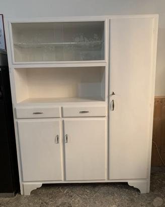 Credenza Cucina Vintage Bianca Anni 60 Vetrina