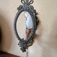 LAMPADARIO IN FERRO BATTUTO E 2 ABAT- JOUR