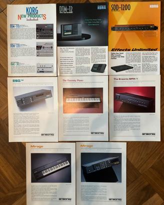 Brochure strum musicali KORG / ENSONIQ anni 80