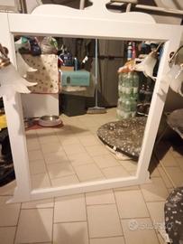 specchio specchiera bagno shabby bianco 