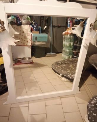 specchio specchiera bagno shabby bianco 
