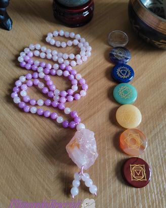 Collana Japa Mala Donna Quarzo Rosa 