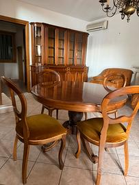 Tavolo rotondo allungabile con 4 sedie + soggiorno