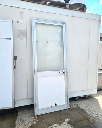 porta da esterno in alluminio e vetro usata