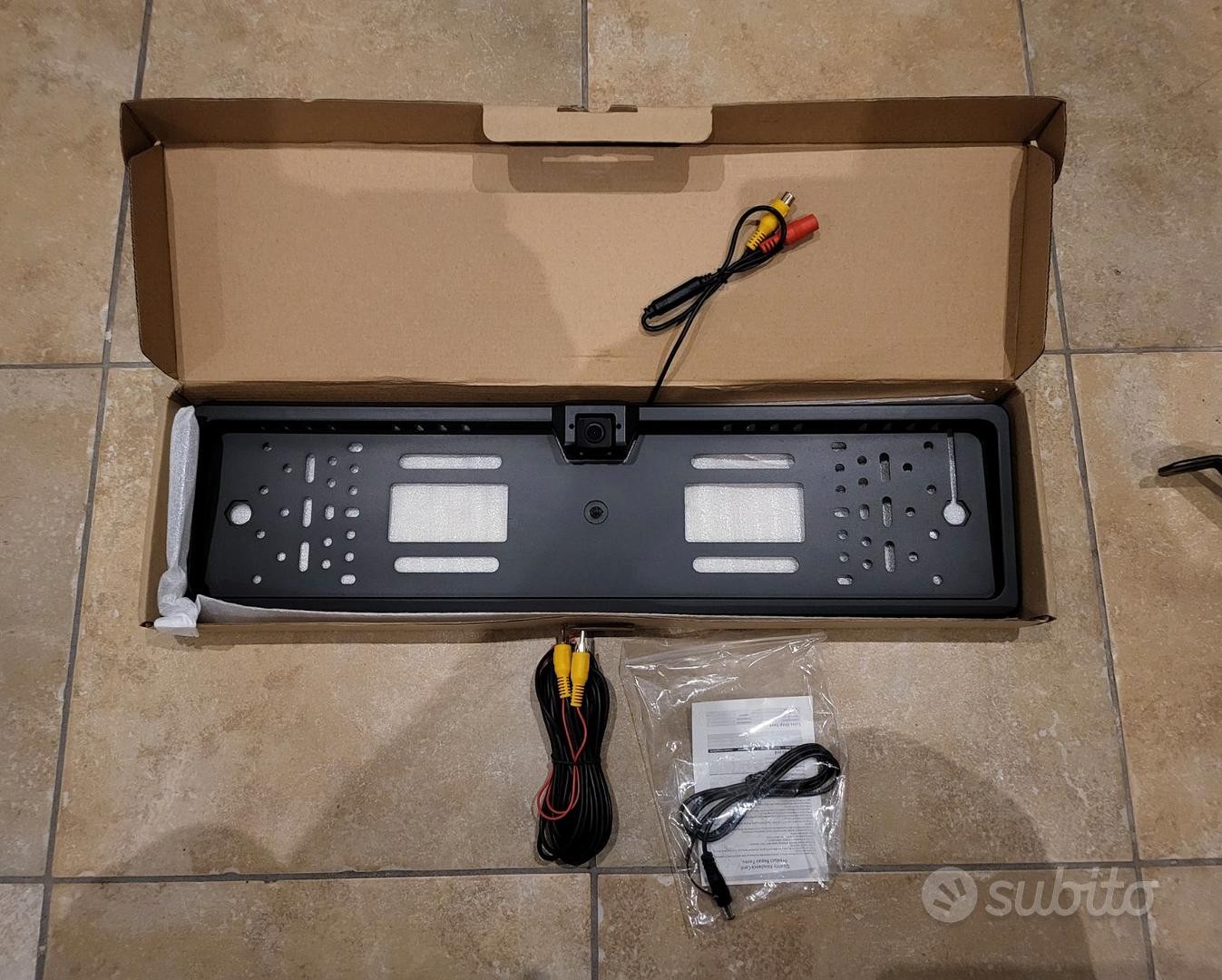 Portatarga Con Telecamera Posteriore E Sensori - Videocamera 8 LED Per Parcheggio, Angolo 170° - Foto 14