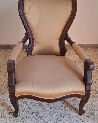 Poltrona d'epoca stile Luigi XV / Vittoriano - Pro