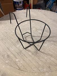 Portavaso rotondo da appendere in ferro nero