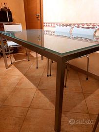 Tavolo Calligaris modello Baròn Acciaio e Vetro