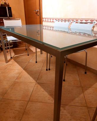 Tavolo Calligaris modello Baròn Acciaio e Vetro