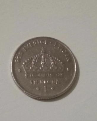 Moneta 1 Corona Svedese Anno 2002