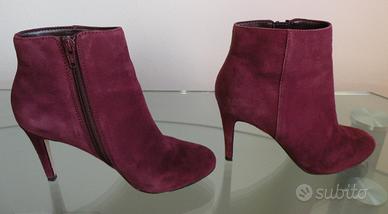 STIVALETTI "ALDO" IN VERO CAMOSCIO BORDEAUX n. 37
