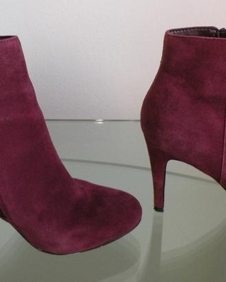STIVALETTI "ALDO" IN VERO CAMOSCIO BORDEAUX n. 37