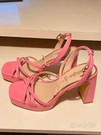 Sandali con Tacco e Plateau Buffalo Rosa