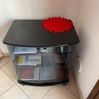 Elegante Comodino da Salotto con Apertura in Vetro