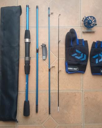 Attrezzatura pesca Completa Spinning Mosca Trota