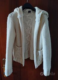 Cardigan in maglia con cappuccio made in Italy