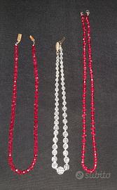 COLLANE CRISTALLO ROSSO E TRASPARENTE