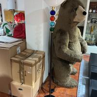 Lampada da terra vetro e acciaio