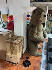 Lampada da terra vetro e acciaio