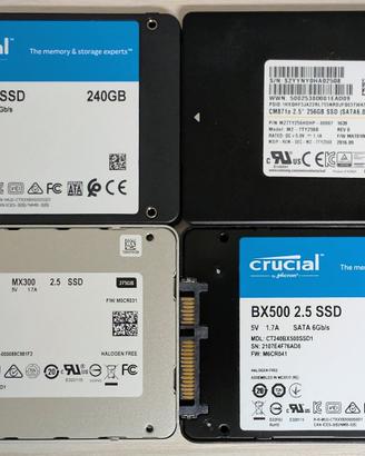 Lotto 7 SSD SATA 2.5" Crucial/Samsung 240-500GB