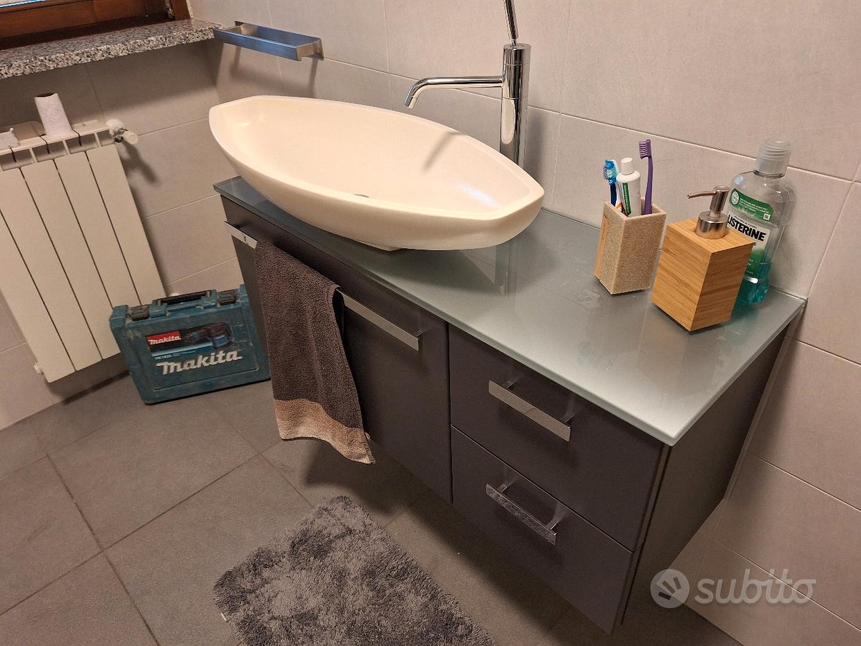 COMPRA SUBITO  MOBILE BAGNO SOSPESO 100 CM ROVERE SCURO DOPPIO