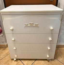 Fasciatoio cassettiera con vaschetta bagnetto