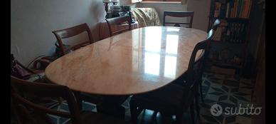 tavolo con 6 sedie buffet e controbuffet anni '30