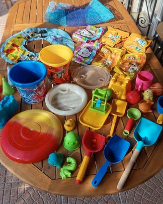 sacca con giochi mare per bambini