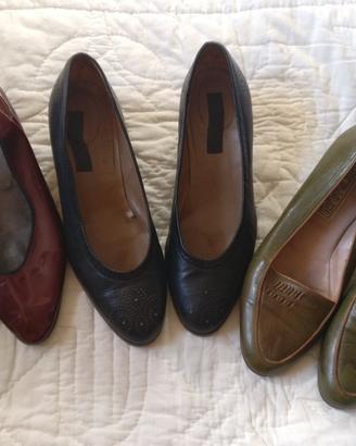 tre paia scarpe VINTAGE 39 tacco