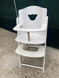 Seggiolone in legno Pali Pappy Re Bianco