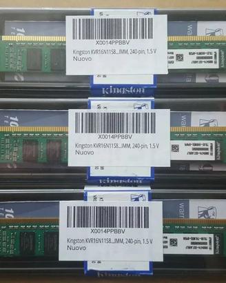 Ram Kingston 1600MHz DDR3 Non-ECC CL11 DIMM 1Rx8 1