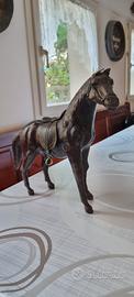cavallo in cuoio da soprammobile 