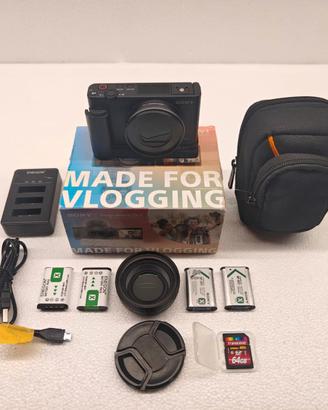 Sony ZV-1 +grandangolo +4 batterie +sd64GB +option