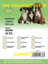 300 tappetini igienici  60 x 90 cani  traverse 