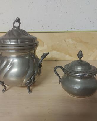 Coppia di Zuccheriere Vintage in Peltro 95%