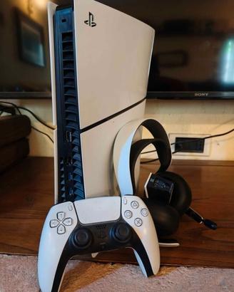 PS5 Slim Digital + Cuffie Pulse Elite come nuove